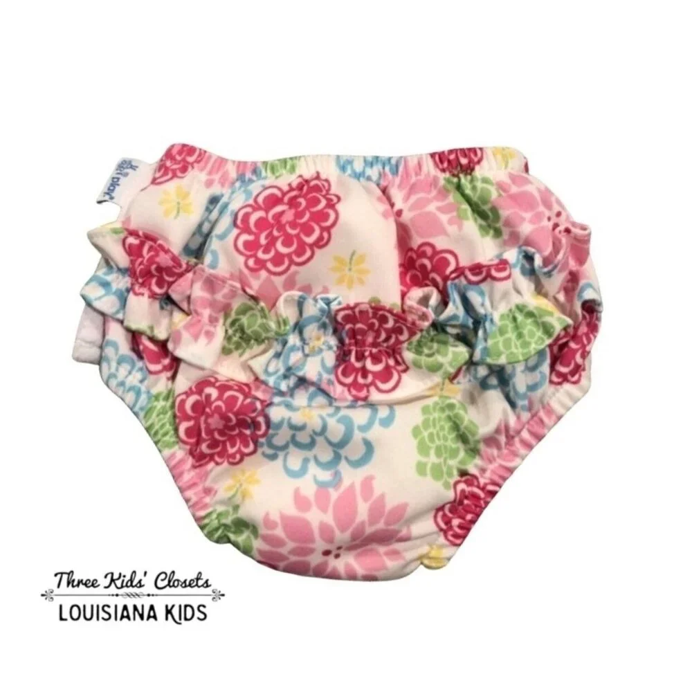 iPlay 6m (10-18lbs) UPF 50+ Floral Print Ruffle Swim Diaper